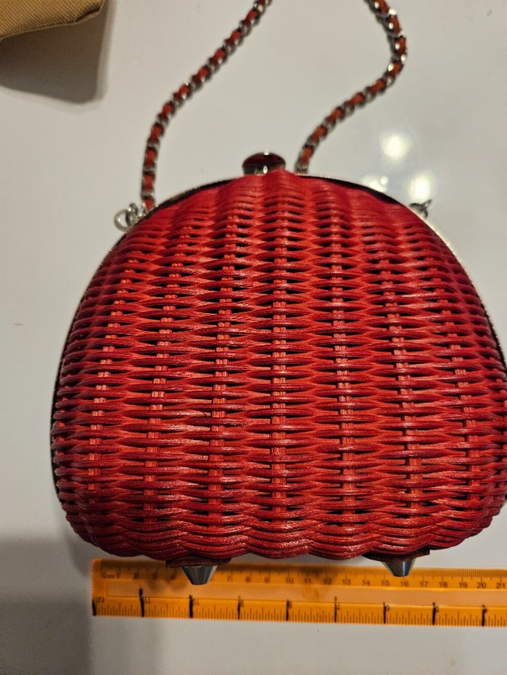 Patricia Nash Small Purse Crossbody Red Wicker